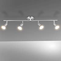 Bojim Lámpara de techo LED Plafón con Focos Giratorios 4X Bombillas GU10 Bajo consumo 6W 220V 2800K Blanco cálido 600lm…